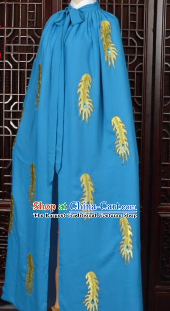 Chinese Traditional Beijing Opera Diva Blue Cape Peking Opera Princess Costumes for Women