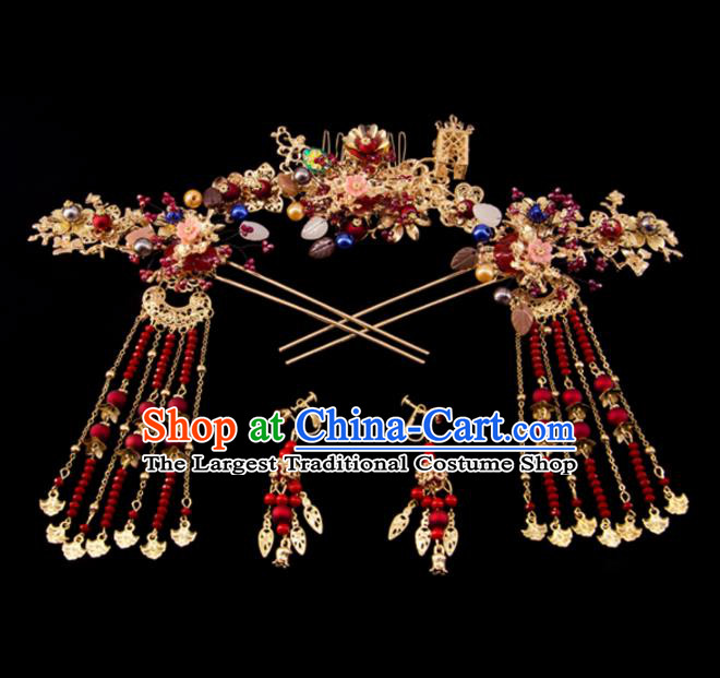 Chinese Ancient Bride Hair Comb Hairpins Traditional Wedding Hair Accessories for Women