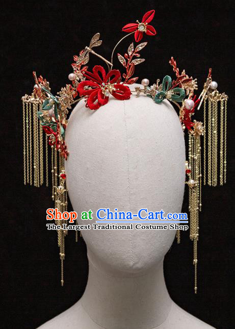 Chinese Ancient Bride Hair Clasp Hairpins Traditional Wedding Xiu He Hair Accessories Complete Set for Women