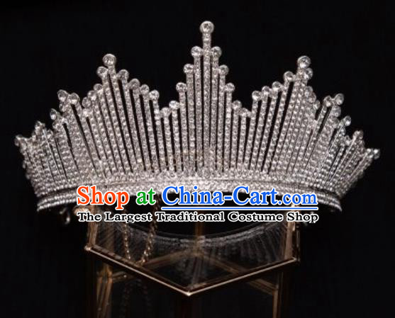 Handmade Wedding Zircon Royal Crown Princess Bride Hair Accessories for Women