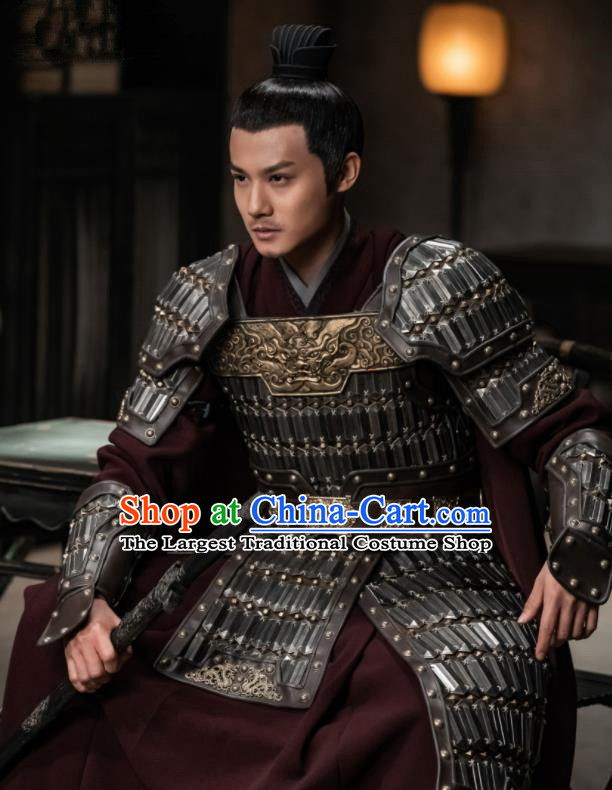 Traditional Chinese Song Dynasty General Gu Feng En Body Armor Ancient Drama Royal Nirvana Count of Jiayi Costume for Men