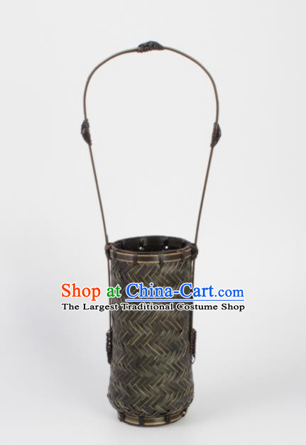 Chinese Handmade Bamboo Weaving Basket Traditional Vase Craft