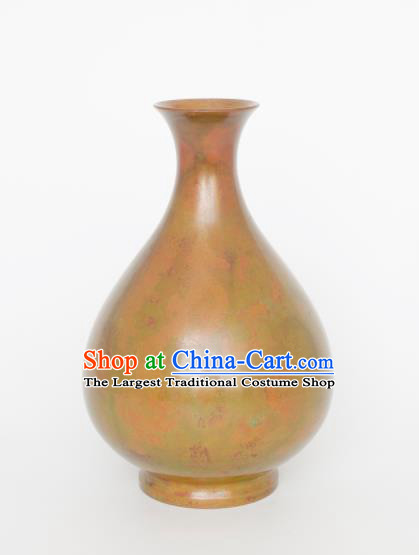 Chinese Handmade Copper Plum Vase Traditional Bronze Craft Decoration