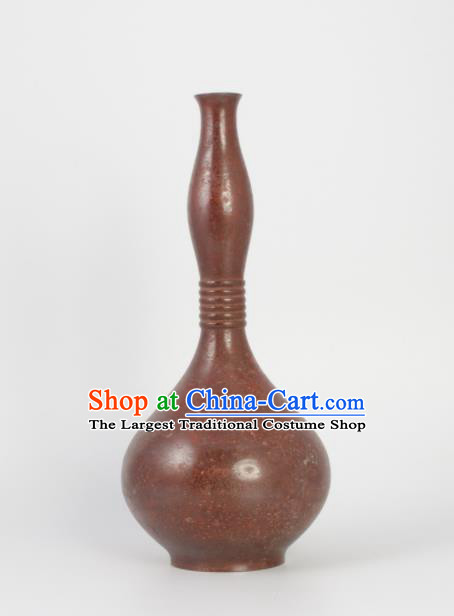 Chinese Handmade Bronze Vase Traditional Copper Cucurbit Bottle Craft Decoration