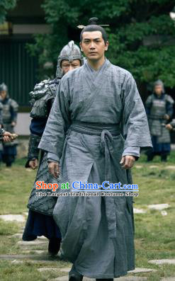 Chinese Ancient General Drama Novoland Eagle Flag Bai Yi Ken Chang Replica Costumes for Men