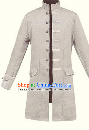 European Medieval Traditional Patrician Costume Europe Prince White Coat for Men