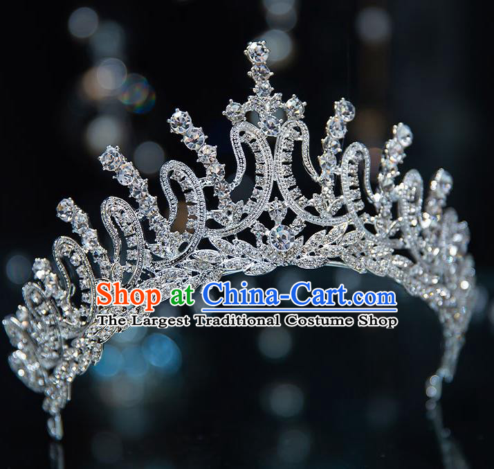 Top Grade Handmade Princess Zircon Royal Crown Wedding Bride Hair Accessories for Women