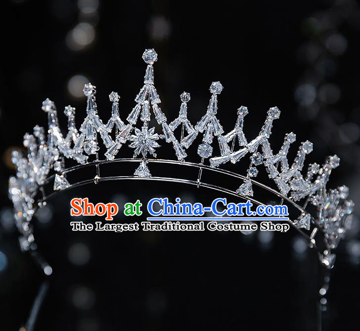 Top Grade Handmade Princess Zircon Royal Crown Wedding Bride Hair Accessories for Women