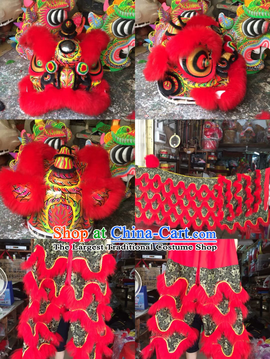 Chinese New Year Traditional Chinese Southern Lion Dance Lion Dancing Costume Full Set