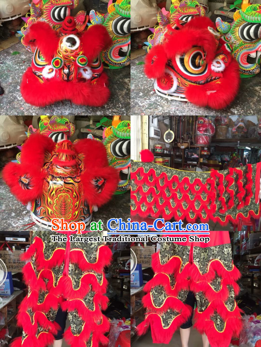 Chinese Lunar New Year Traditional Chinese Southern Lion Dance Lion Dancing Costume Full Set