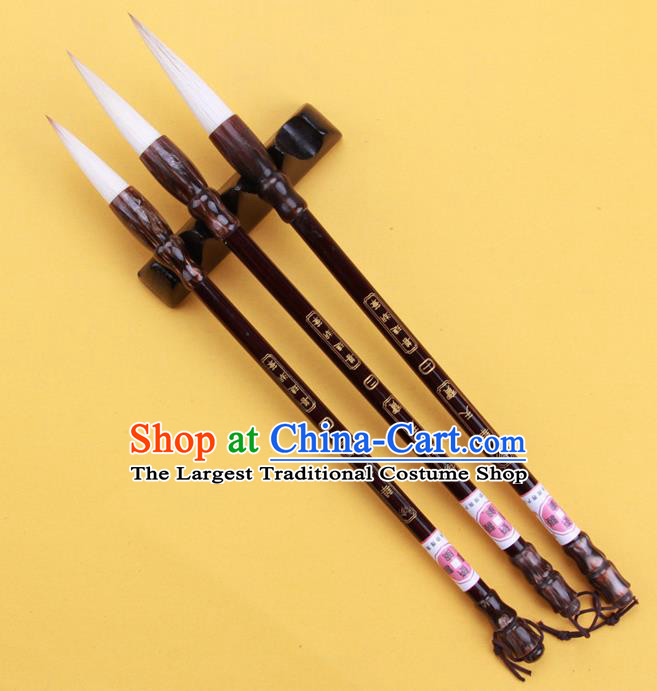 The Four Treasures of Study Bamboo Writing Brushes Chinese Calligraphy Sheep Hair Brush Pen