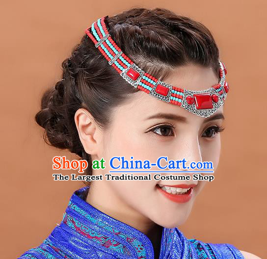 Traditional Chinese Mongol Minority Dance Headband Mongolian Hair Accessories Ethnic Hair Clasp for Women