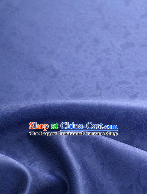 Traditional Korean Fashion Lake Blue Gauze Drapery Hanbok Material Asian Korea Classical Flowers Pattern Silk Fabric