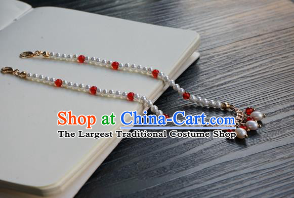 Chinese Handmade Hanfu Pearl Necklace Classical Jewelry Accessories Ancient Princess Beads Necklet for Women