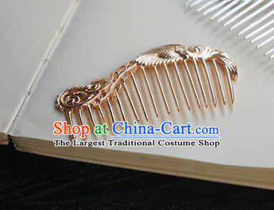 Chinese Classical Hanfu Golden Hair Comb Hair Accessories Handmade Ancient Tang Dynasty Hairpin for Women