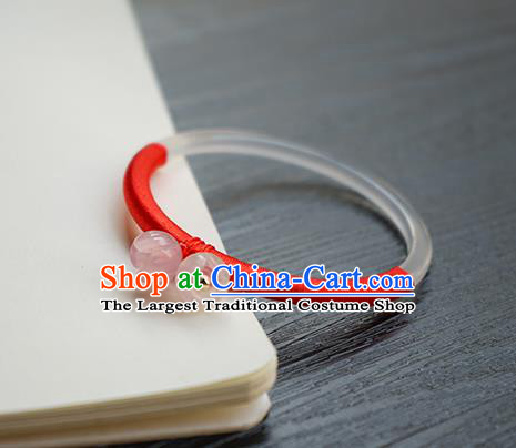 Chinese Classical White Chalcedony Bracelet Jewelry Accessories Ancient Hanfu Convallaria Bangle