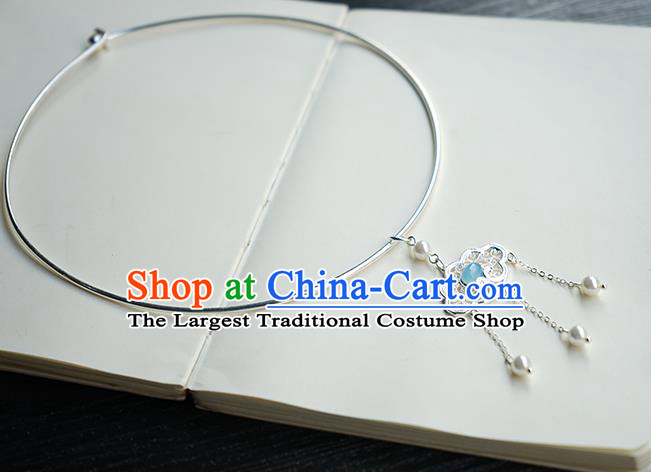 Chinese Handmade Hanfu Necklace Classical Jewelry Accessories Ancient Princess Argent Necklet for Women