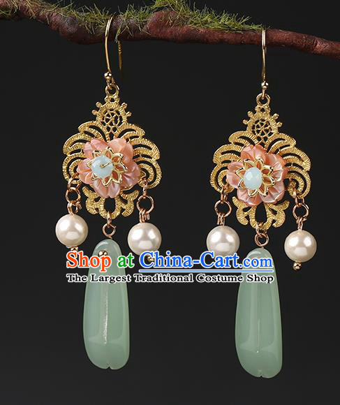 Handmade Chinese Bride Ear Accessories Classical Eardrop Ancient Women Hanfu Earrings