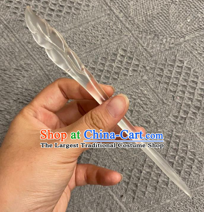 Chinese Classical Resin Hair Clip Women Hanfu Hair Accessories Handmade Ancient Carving Leaf Hairpins