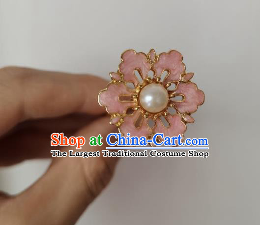 Chinese Classical Ancient Princess Pink Hairpins Women Hanfu Hair Accessories Handmade Ming Dynasty Court Hair Clip