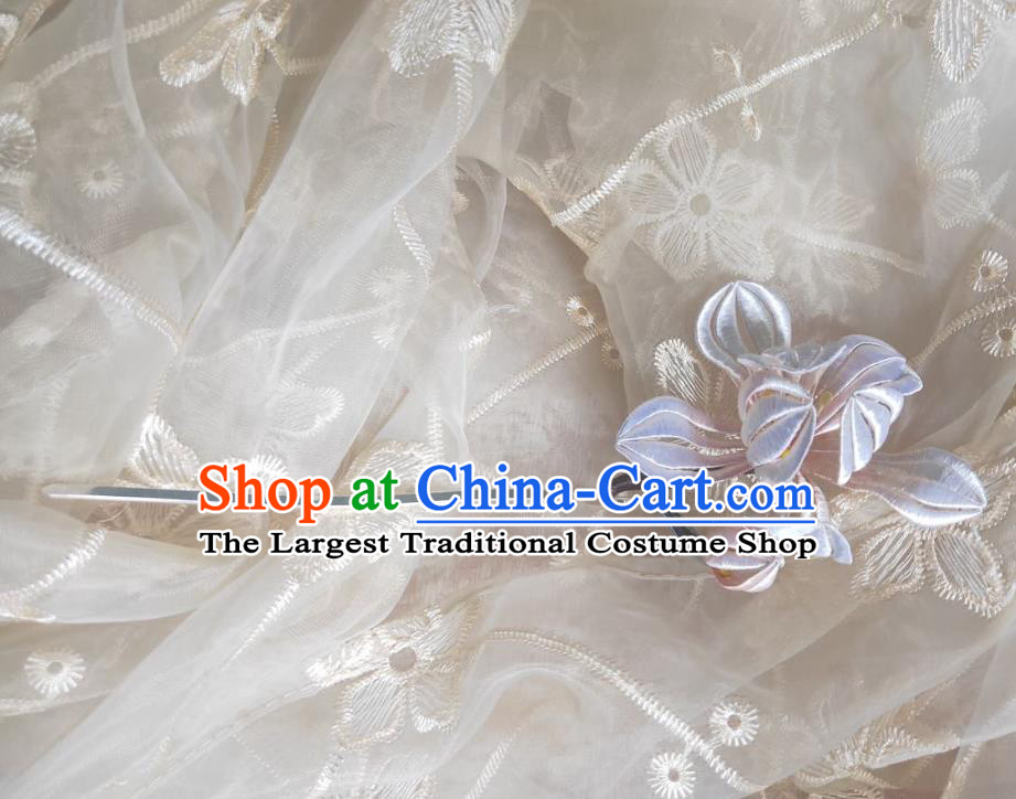 Chinese Ancient Princess Hairpins Hair Accessories Handmade Hanfu Silk Yulan Magnolia Hair Stick