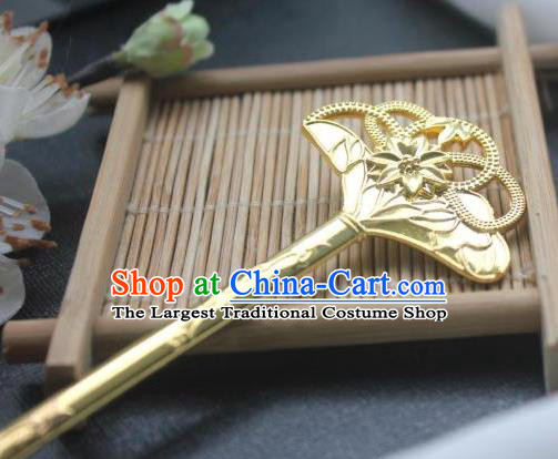 Chinese Classical Hair Stick Handmade Hanfu Hair Accessories Ancient Song Dynasty Palace Golden Hairpins