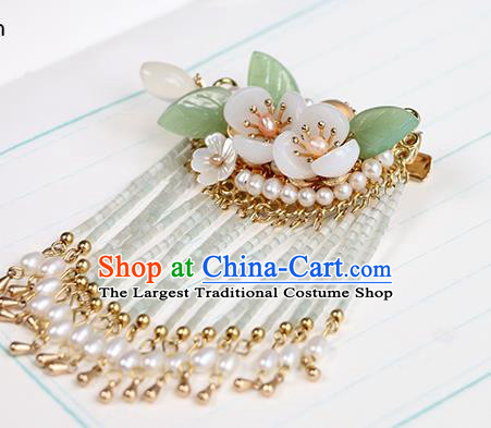 Chinese Classical Palace Plum Blossom Hair Stick Handmade Hanfu Hair Accessories Ancient Ming Dynasty Empress Pearls Tassel Hairpins