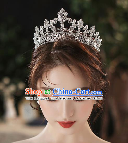 Handmade Baroque Bride Royal Crown Classical Jewelry Accessories European Princess Wedding Crystal Hair Accessories