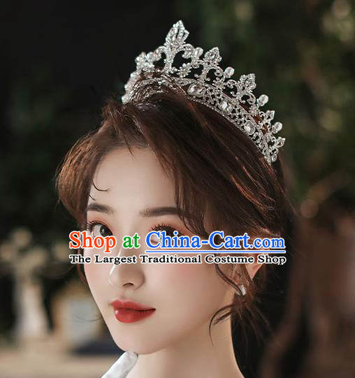 Handmade Baroque Bride Crystal Royal Crown Classical Jewelry Accessories European Princess Wedding Hair Accessories