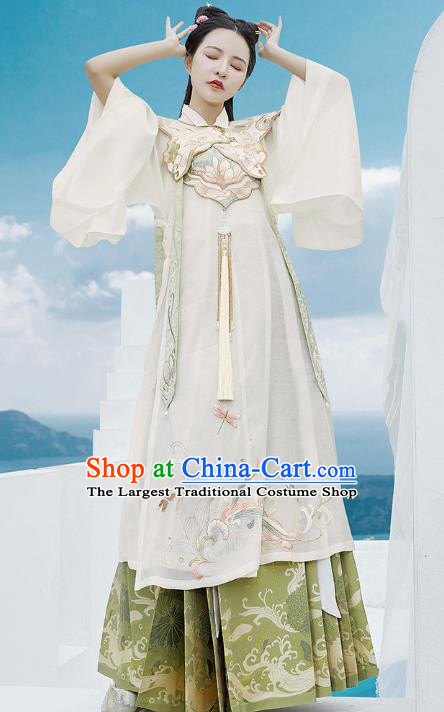 Chinese Ancient Royal Lady Hanfu Apparels Traditional Ming Dynasty Palace Princess Embroidered Historical Costumes