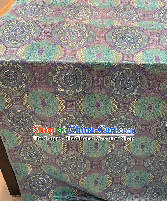 Chinese Traditional Eight Treasures Lotus Pattern Silk Fabric Brocade Drapery Mongolian Robe Damask Material