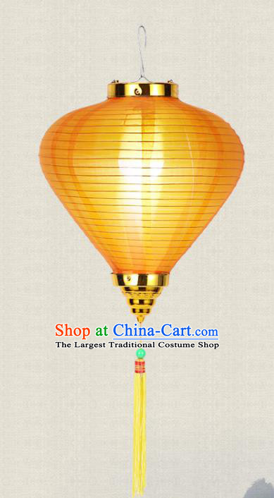 Chinese Traditional Yellow Veil Lanterns Handmade Hanging Lantern New Year Classical Palace Lamp