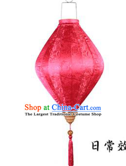 Chinese Traditional Flowers Pattern Rosy Silk Lanterns Handmade Hanging Lantern New Year Palace Lamp