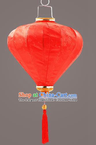 Chinese Traditional Red Silk Palace Lanterns Handmade Hanging Lantern Classical Festive New Year Diamond Lamp