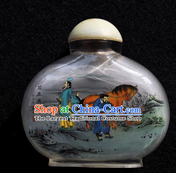 Chinese Handmade Snuff Bottle Traditional Inside Painting Poet Qu Yuan Snuff Bottles Artware