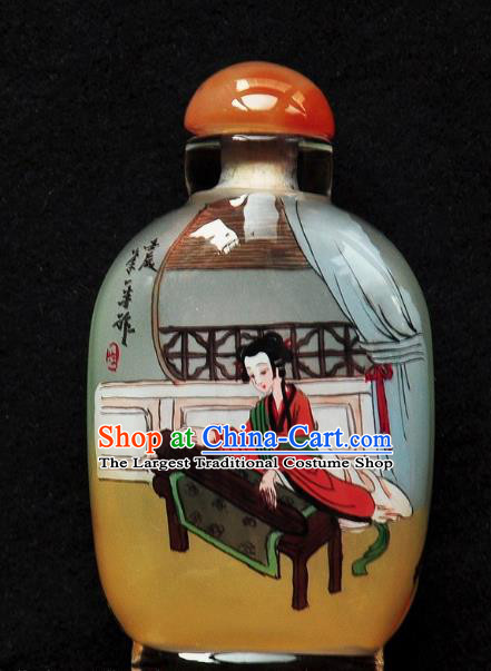 Chinese Handmade Snuff Bottle Traditional Inside Painting Young Lady Snuff Bottles Artware