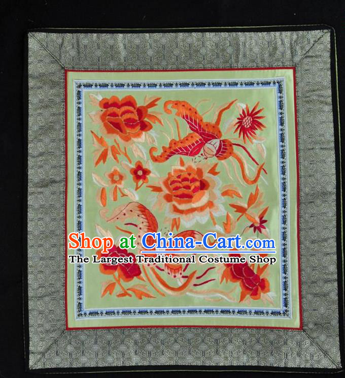 Traditional Chinese Embroidered Decorative Painting Hand Embroidery Butterfly Peony Silk Wall Picture Craft