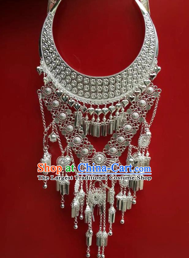 Chinese Traditional Minority Ethnic Stage Performance Necklace Miao Nationality Wedding Jewelry Accessories