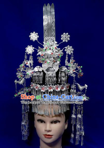 Chinese Miao Ethnic Hair Crown Quality Nationality Wedding Hair Accessories Minority Bride Colorful Phoenix Coronet