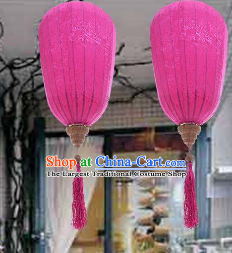 Handmade Chinese Decoration Palace Lanterns Traditional New Year Rosy Satin Lantern Classical Festival Wax Gourd Lamp