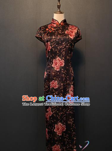 Custom Mother Cheongsam Drama Performance Clothing Shanghai Classical Silk Qipao Dress