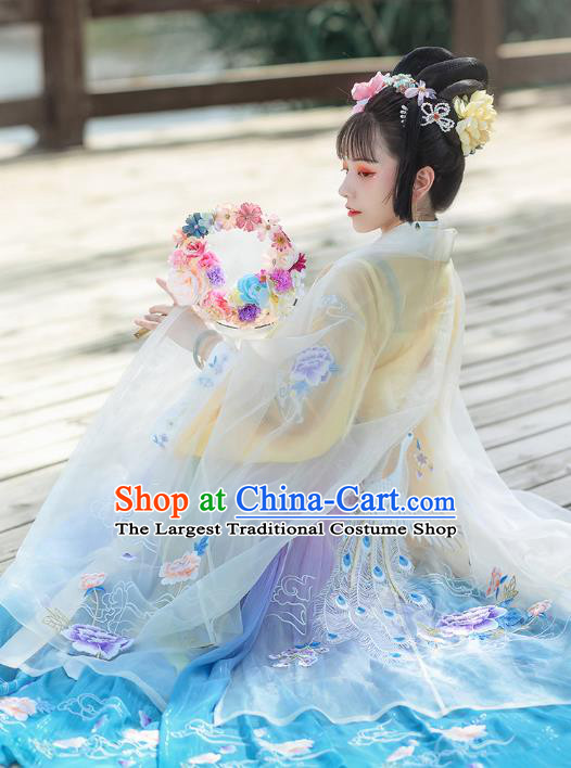 China Ancient Goddess Apparels Traditional Tang Dynasty Princess Hanfu Clothing Court Lady Costumes