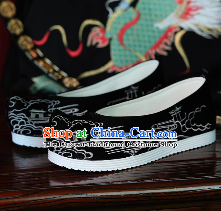 China Handmade Shoes Embroidered Black Shoes Hanfu Bow Shoes Ming Dynasty Princess Shoes