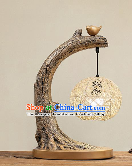 China Traditional Home Decorations Handmade Table Lamp Spring Festival Desk Lantern Rattan Light