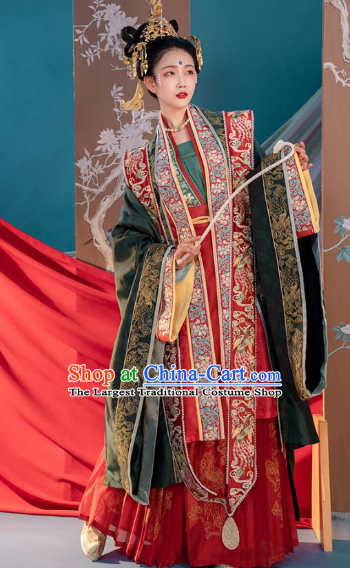 China Song Dynasty Traditional Wedding Embroidered Costumes Ancient Court Empress Cao Danshu Hanfu Clothing