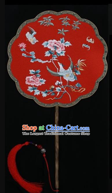 Handmade Wedding Fans Chinese Suzhou Embroidery Traditional Palace Fan Embroidered Fans Double Side Silk Fan