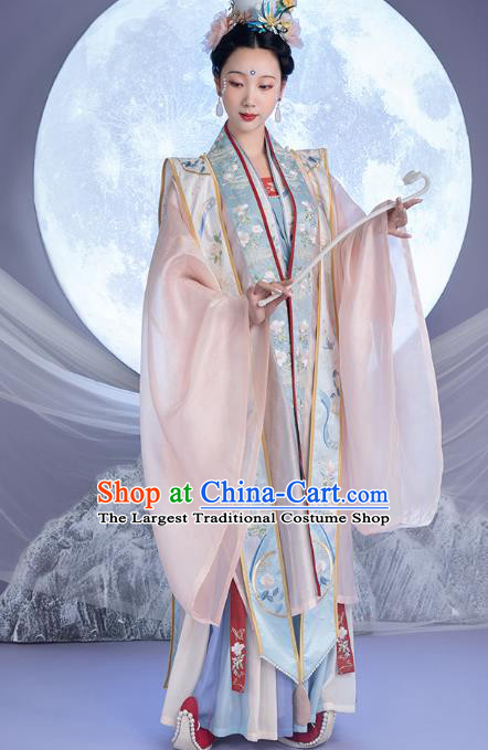 China Traditional Embroidered Hanfu Clothing Ancient Song Dynasty Imperial Empress Historical Costumes for Women