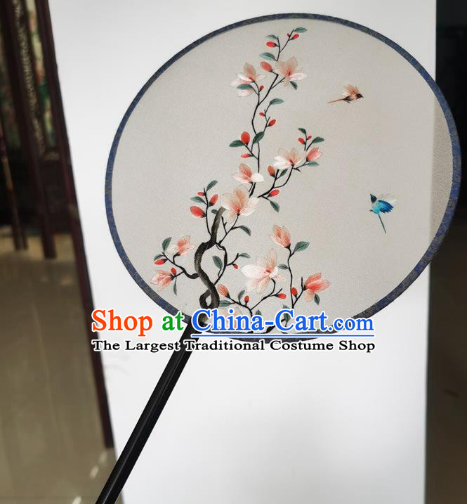 China Suzhou Embroidery Flowers Fan Ancient Palace Fan Wedding Fan Classical Dance Double Side Silk Fans