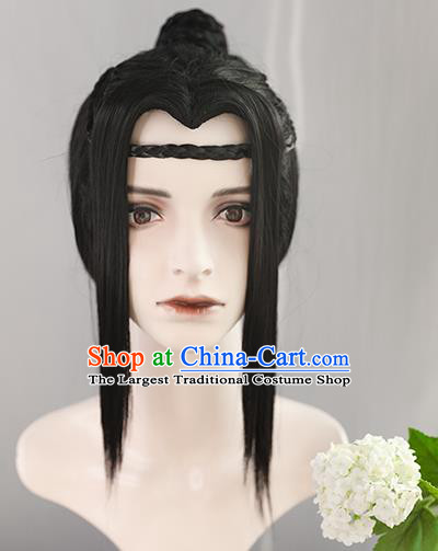 Best Chinese Drama Ancient Swordsman Wig Sheath China Quality Front Lace Wigs Cosplay Ming Dynasty Knight Wig