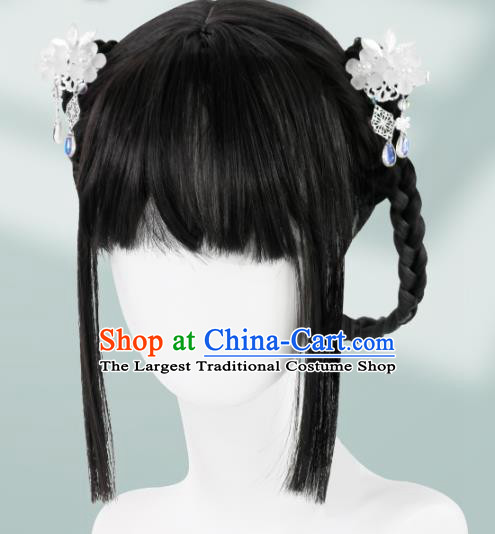 Chinese Song Dynasty Noble Lady Bangs Wigs Quality Wigs China Best Chignon Wig Ancient Young Girl Wig Sheath and Hair Sticks